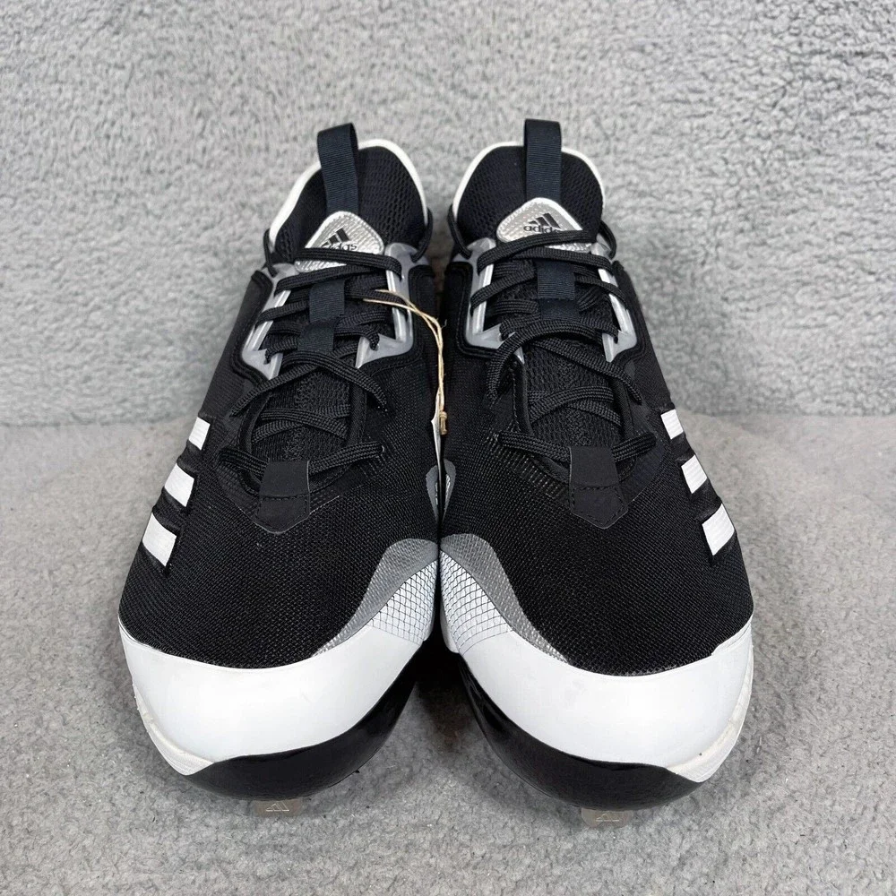 Adidas Icon 6 Mens Size 17 Metal Baseball Cleats Black‎ White EG6488